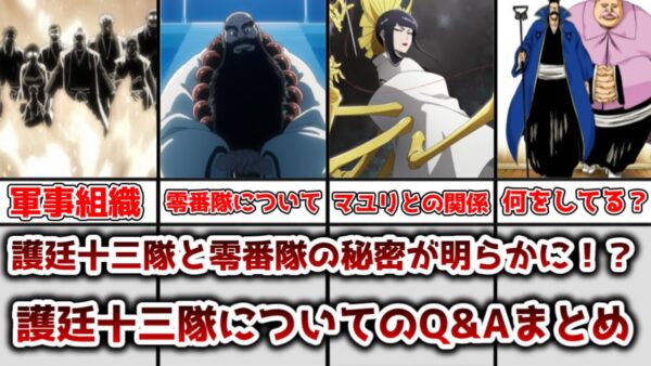 【ゆっくり解説】護廷十三隊、隠密機動、鬼道衆、零番隊の秘密が明らかに！？ 護廷十三隊に関係するQ&Aまとめ【BLEACH】