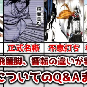 【ゆっくり解説】瞬歩、飛簾脚、響転の違いが判明！？Q&Aで明かされた歩法について徹底解説【BLEACH】