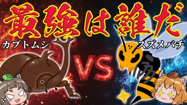 【激突】カブトムシVSスズメバチ！最強の昆虫はどっちなの？｜樹液をめぐる壮絶なガチバトル