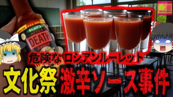 『激辛ソースゲームで地獄味わった高校生』文化祭の悪ノリでデスソースを大量摂取 危険なロシアンルーレットで緊急搬送【ゆっくり解説】