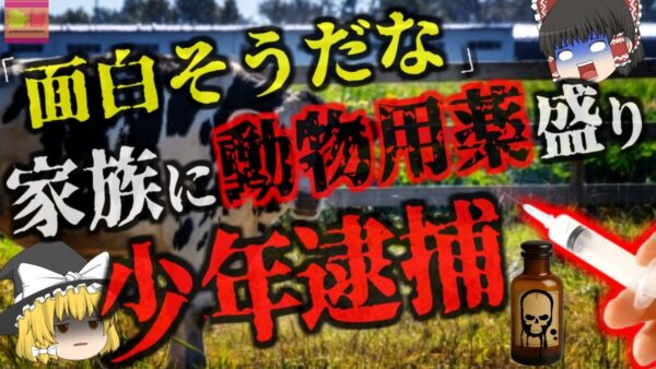 『これ飲ませたら面白いんじゃね？』→父親に悪ふざけで「動物用鎮静剤」を飲ませた少年が逮捕　顔が垂れさがり呼吸困難になる恐ろしい症状【ゆっくり解説】