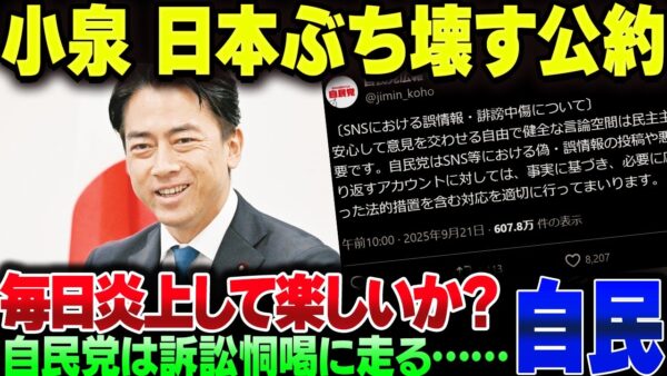 自民党総裁選、小泉進次郎が『6000万人外国人観光客受入』宣言で炎上。自民党自信も訴訟恫喝で鬼のように炎上してしまう【ゆっくり解説】