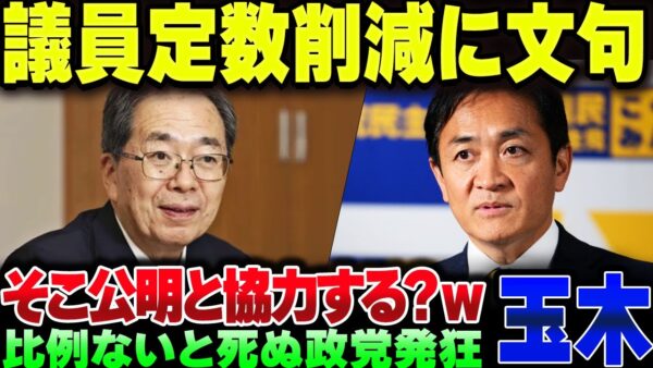 維新の会の『議員定数削減』に発狂する無能たち。玉木、お前に批判する権利はないぞ