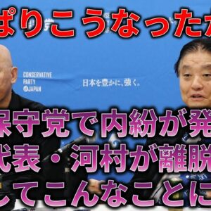 日本保守党でヤバい対立が発生して河村たかしが離党…、保守党に何があった？