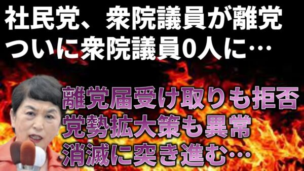 【政治まとめ】国会議員3人の社民党の議員がまた一人少なくなる件＆質問期限を守れない立憲民主党さん