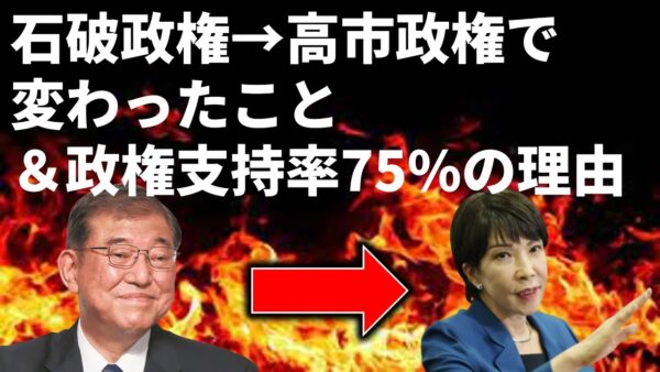 高市政権が75%の高支持率をたたき出す！その要因は石破茂…？