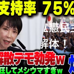 高市政権、あれだけ周りがガタガタ一手も支持率75％を維持してパヨクが発狂、逆に立憲解散デモが起きてしまう