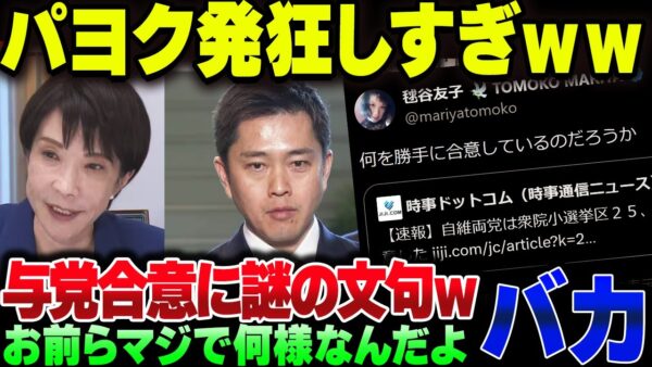 自民と維新の定数削減合意、パヨクがめちゃくちゃバカを晒してしまう